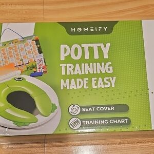 NWT Homeify FROG Green Potty Train Seat Folding Chart Toddler Boy Girl Bathroom